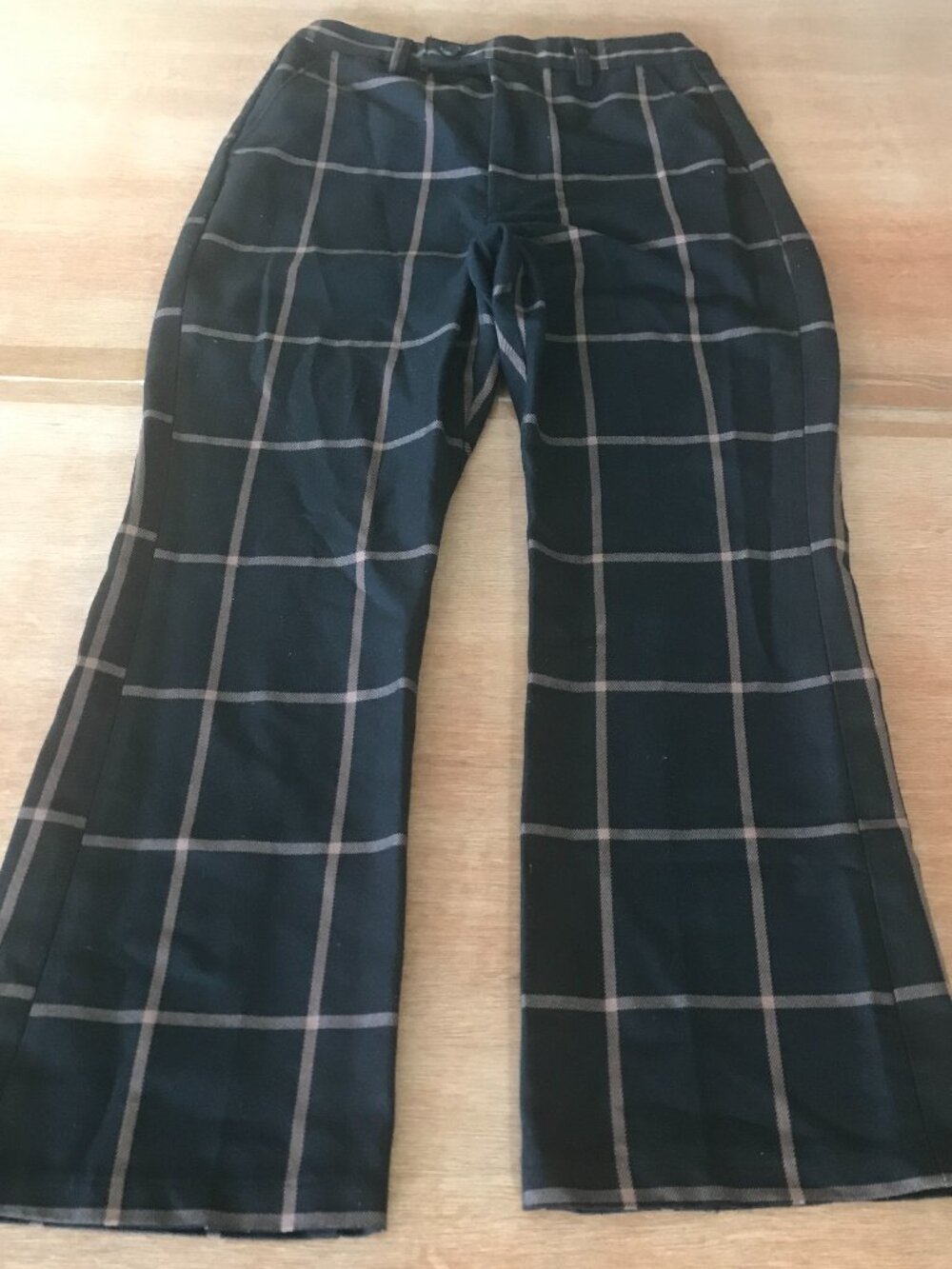 Levi's Math Club Flare Pants Women 27 Black Plaid High Rise Slim Fit Sculpting